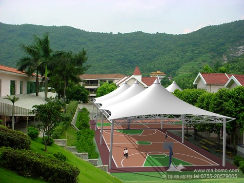 籃球場遮陽膜結(jié)構一